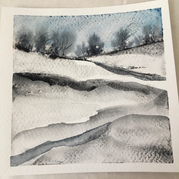 handmade Other - Watercolor landscape painting 5.25 by 5.25”